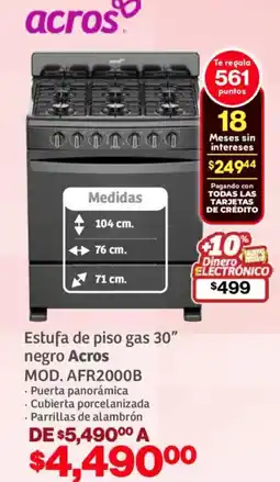 Soriana Mercado Acros estufa de piso gas 30" negro oferta