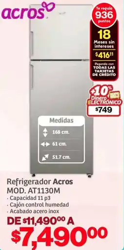Soriana Mercado Acros refrigerador oferta