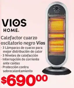 Soriana Mercado Vios home calefactor cuarzo oscilatorio negro oferta