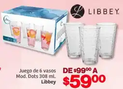 Soriana Mercado Libbey juego de 6 vasos oferta