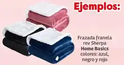 Soriana Mercado Home basics frazada franela rev sherpa oferta