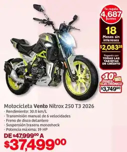 Soriana Mercado vento motocicleta nitrox 250 T3 2026 oferta