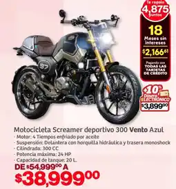 Soriana Mercado Vento motocicleta screamer deportivo 300 azul oferta