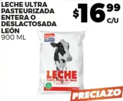 Merco Leche ultra pasteurizada entera o deslactosada león oferta