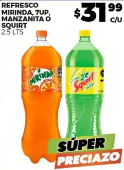 Merco Mirinda, 7up, manzanita o squirt refresco oferta