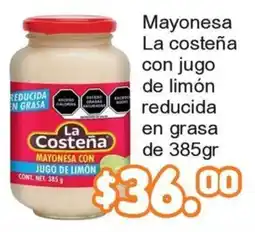 Merza La Costeña mayonesa con jugo de limon oferta