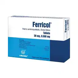 Farmacias Benavides 500 mcg / 30 mg Acido Fólico + Hierro oferta