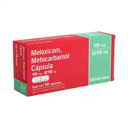 Farmacias Benavides 15 mg Meloxicam/215 mg Metocarbamol oferta