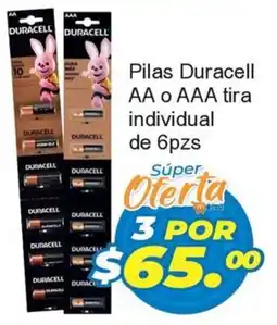 Merza Duracell aa o aaa pilas tira individual oferta