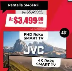 Office Depot JVC smart tv 43" oferta