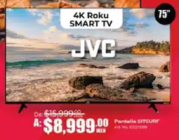 Office Depot JVC smart tv 75" oferta