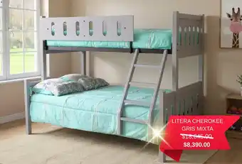 Muebles Troncoso Litera cherokee gris mixta oferta