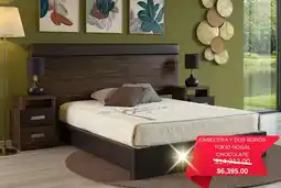 Muebles Troncoso Cabecera y dos burós tokio nogal chocolate oferta