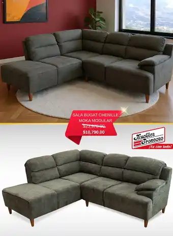 Muebles Troncoso Sala bugat chenille moka modular oferta