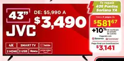 Soriana Mercado JVC smart tv 43" oferta