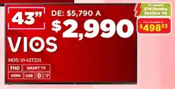 Soriana Mercado Vios smart tv 43" oferta