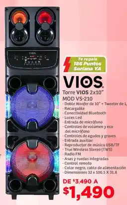 Soriana Mercado Vios torre 2x10" oferta
