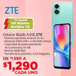 Soriana Mercado ZTE celular blade A35E oferta