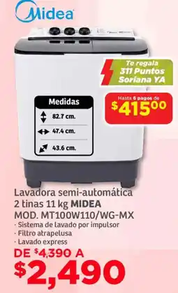 Soriana Mercado Midea lavadora semi-automática oferta