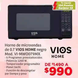 Soriana Mercado VIOS Home horno de microondas 0.7 oferta