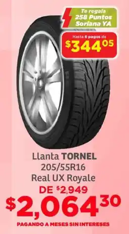 Soriana Mercado Tornel Real UX Royale llanta oferta