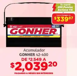 Soriana Mercado Gonher acumulador 42-400 oferta