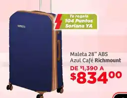 Soriana Mercado Richmount maleta 28" ABS azul cafe oferta