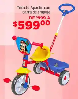 Soriana Mercado Triciclo Apache con barra de empuje oferta