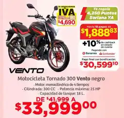 Soriana Mercado Vento Tornado 300 negro oferta