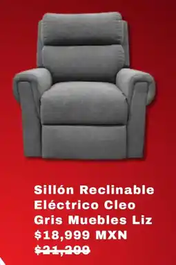 Sears Sillón Reclinable Eléctrico Cleo Gris Muebles Liz oferta