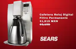 Sears Cafetera reloj digital filtro permanente oferta