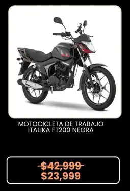 Elektra Italika motocicleta de trabajo FT200 negra oferta