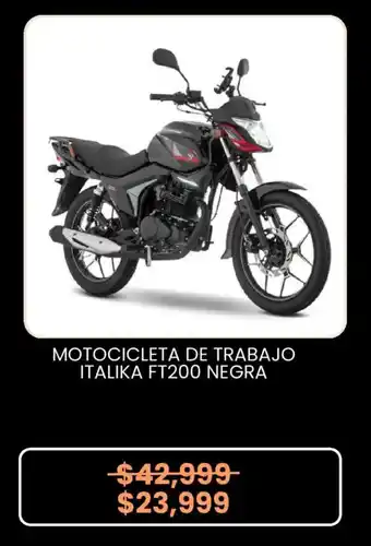 Italika motocicleta de trabajo FT200 negra