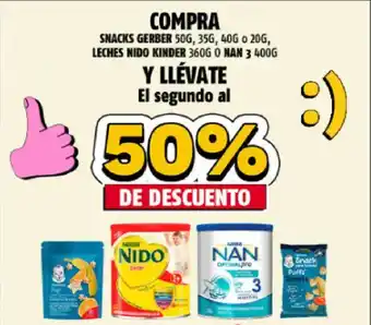 Gerber snacks, Nido Kinder o Nan 3