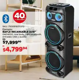 Woolworth Daewoo bafle recargable 2x15" oferta