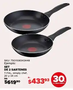 Woolworth T-fal set de 2 sartenes oferta