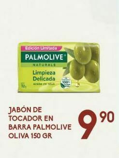 Alsuper Jabón de tocador en barra palmolive oliva 150g oferta