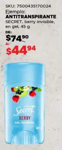 Woolworth Antitranspirante secret, berry invisible, en gel oferta