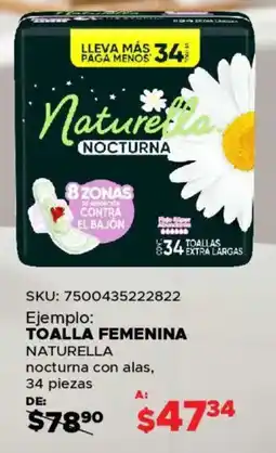 Woolworth Naturella toalla femenina nocturna con alas oferta