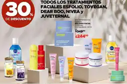 Woolworth Todos los tratamientos faciales esfolio, tovegan, dear boo, nivea y juveternal oferta