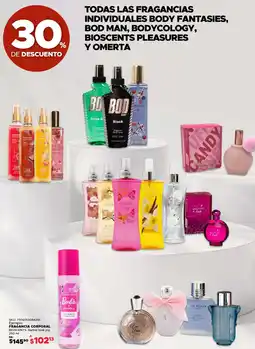Woolworth Todas las fragancias individuales body fantasies, bod man, bodycology, bioscents pleasures y omerta oferta