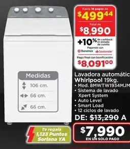 Soriana Híper Whirlpool lavadora automática oferta