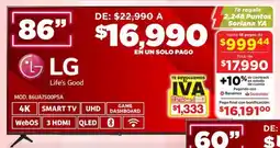 Soriana Híper LG smart tv 86" oferta