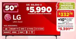 Soriana Híper LG smart tv 50" oferta