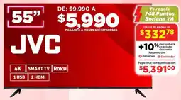 Soriana Híper JVC smart tv 55" oferta