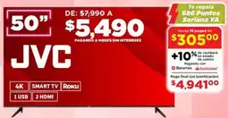 Soriana Híper JVC smart tv 50" oferta