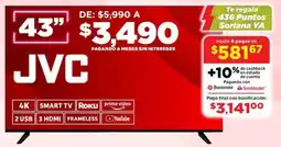 Soriana Híper JVC smart tv 43" oferta