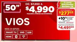 Soriana Híper VIOS smart tv 50" oferta