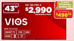 Soriana Híper VIOS smart tv 43" oferta