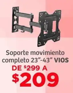 Soriana Híper VIOS soporte movimiento completo 23"-43" oferta